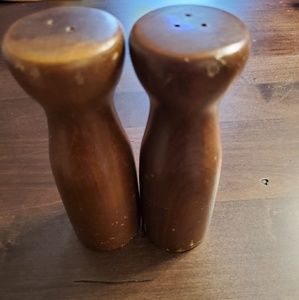 Vintage wood salt and pepper